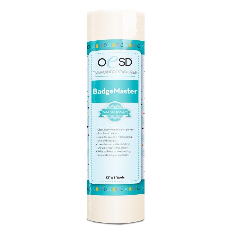 OESD Badge Master Wash Away Water Soluble Embroidery Stabilizer 12" x 8 Yd Roll - Image 1